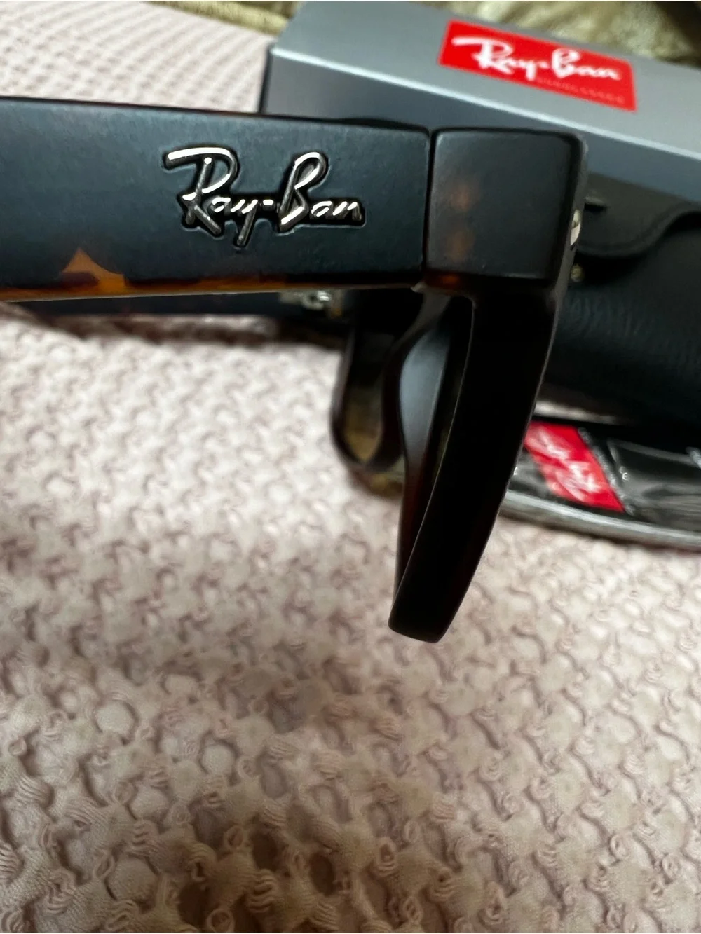 Ray-Ban RB2132 New Wayfarer 894/76 Tortoise Green Sunglasses 55mm